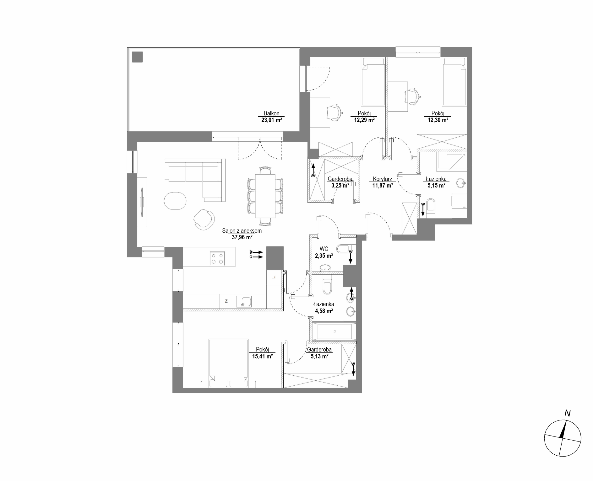 Plan 4 pok. 110m²