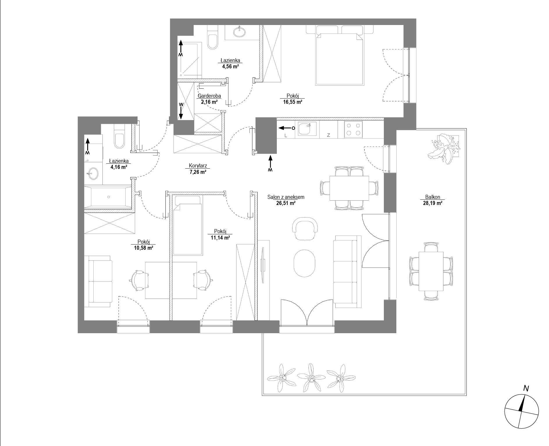 Plan 4 pok. 83m²