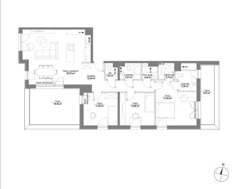 Plan 4 pok. 105m²
