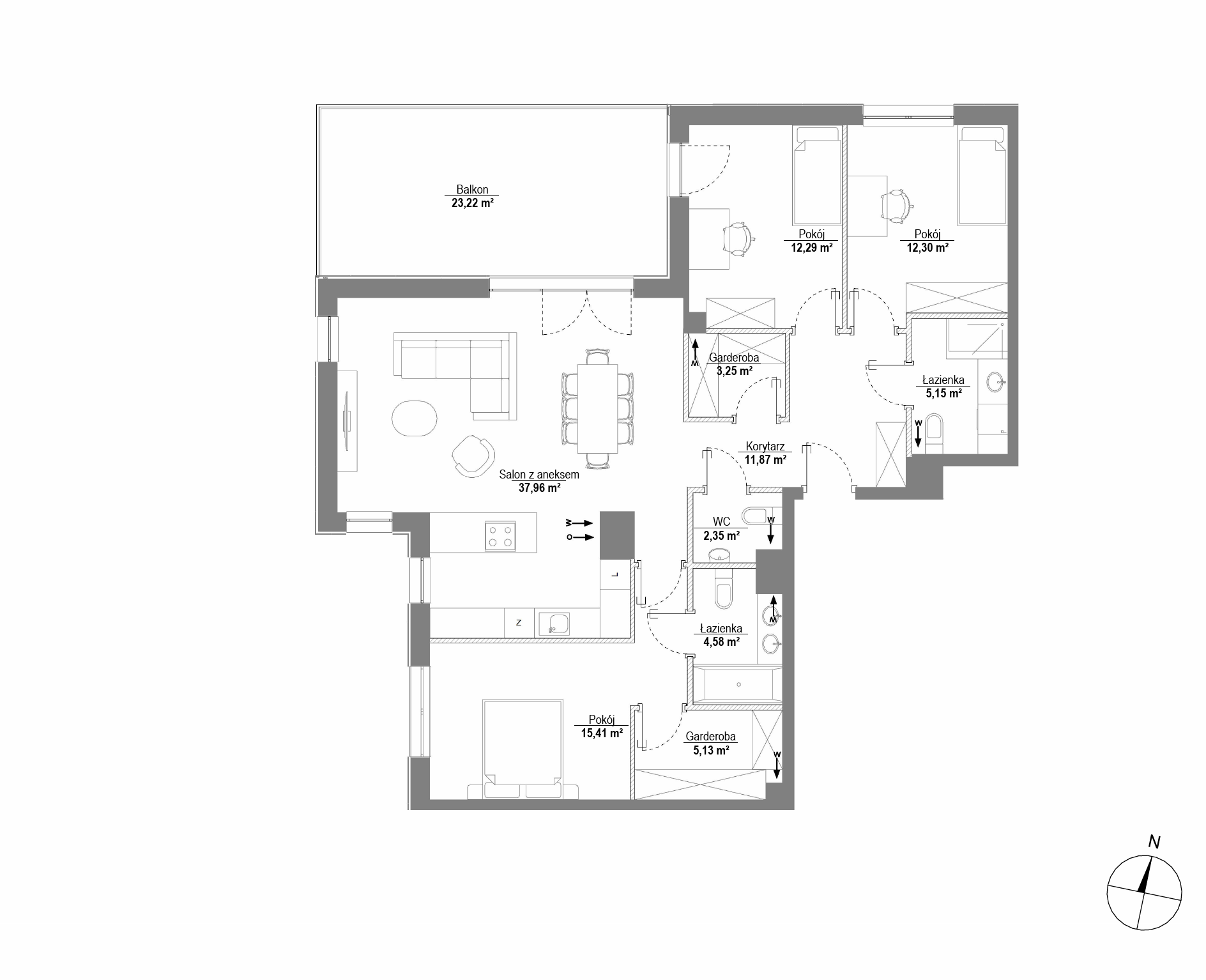 Plan 4 pok. 110m²