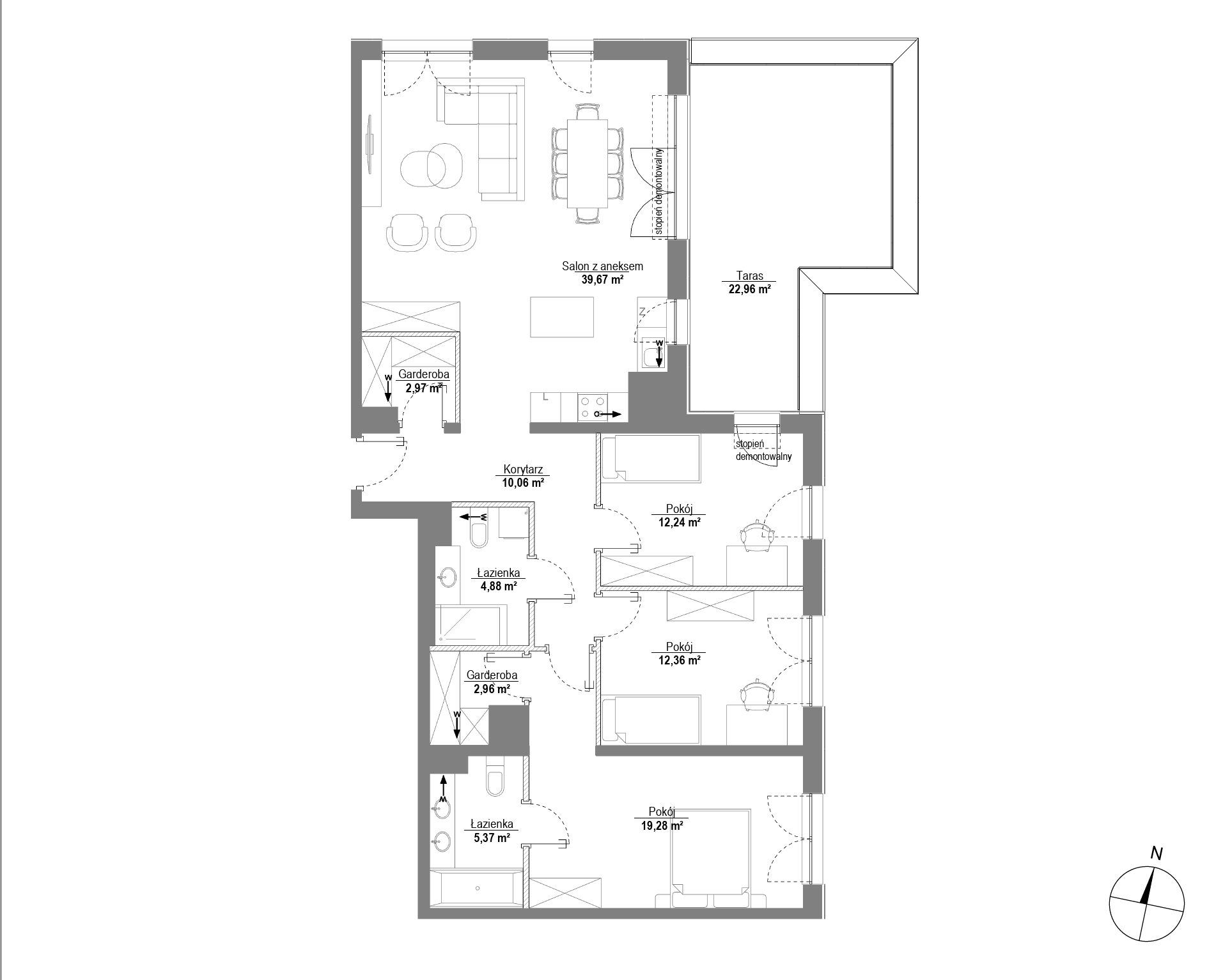 Plan 4 pok. 110m²