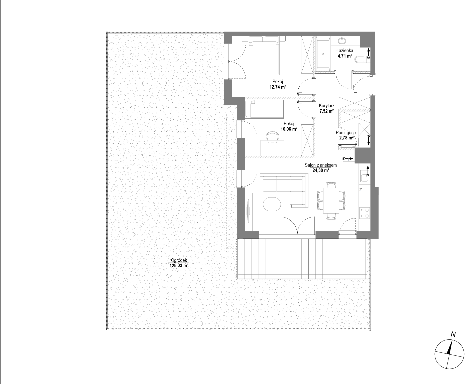 Plan 3 pok. 62m²