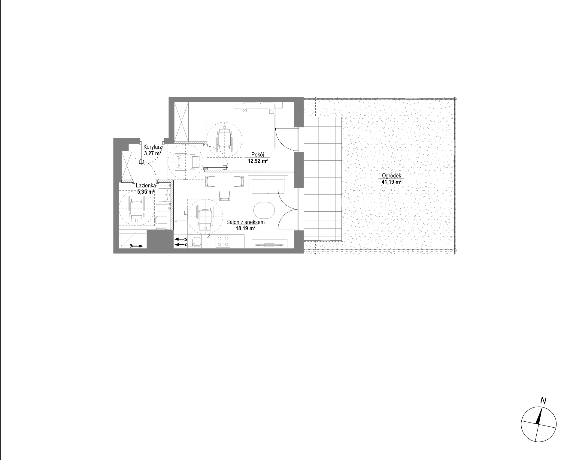 Plan 2 pok. 40m²