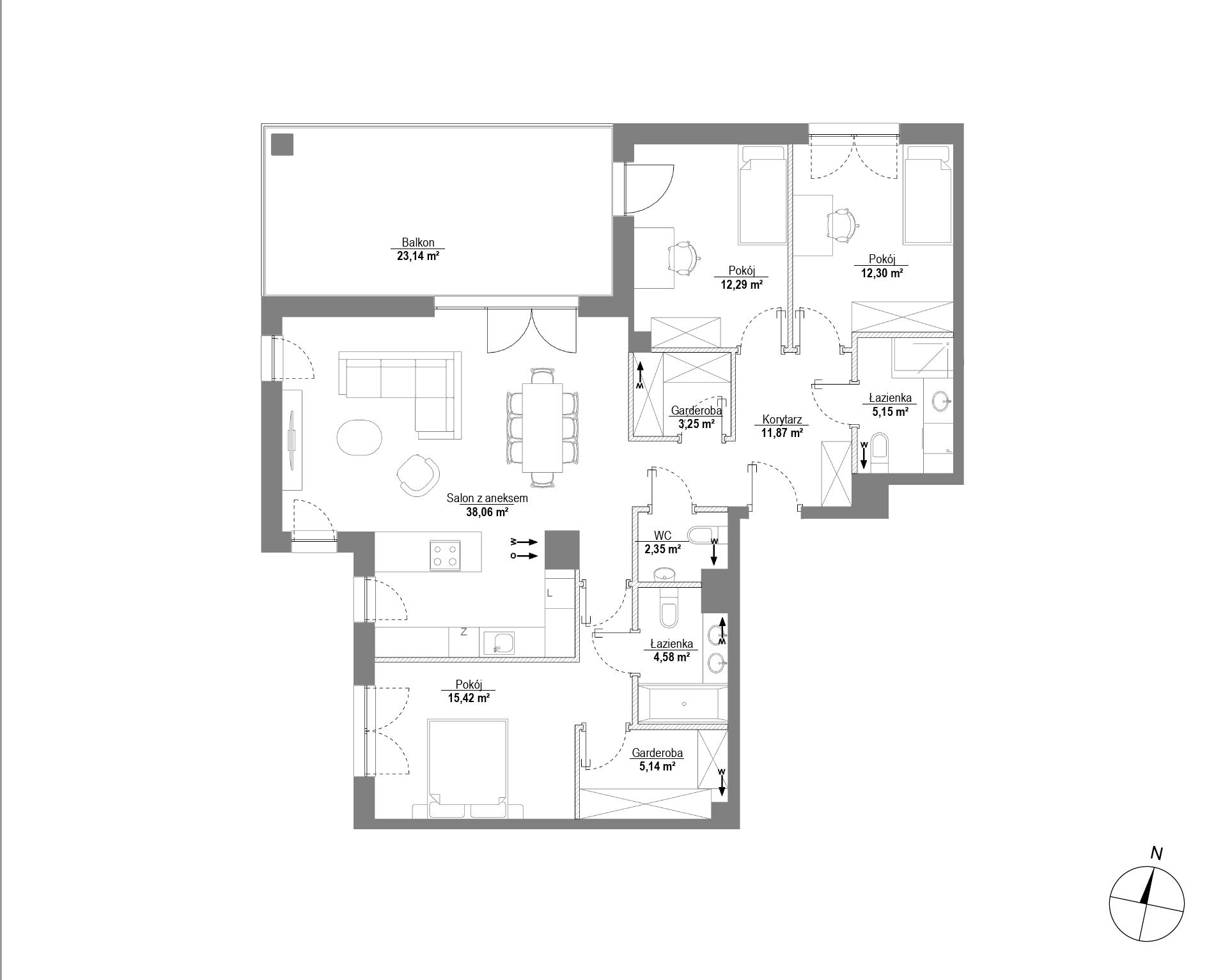 Plan 4 pok. 110m²