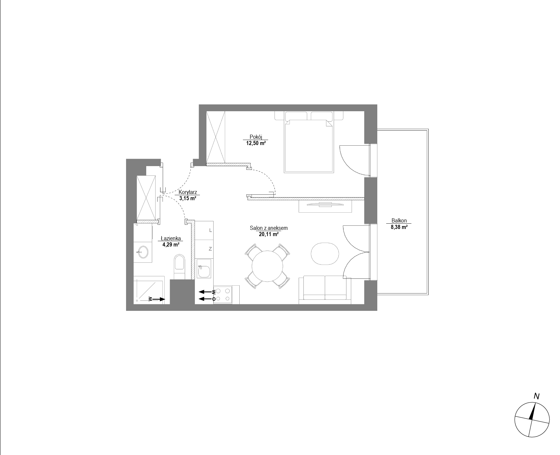 Plan 2 pok. 40m²