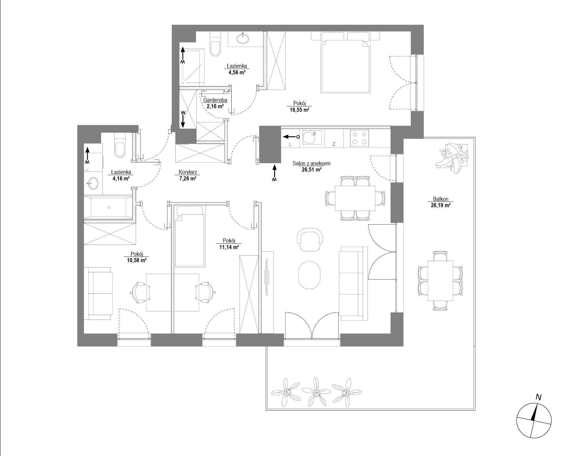 Plan 4 pok. 83m²