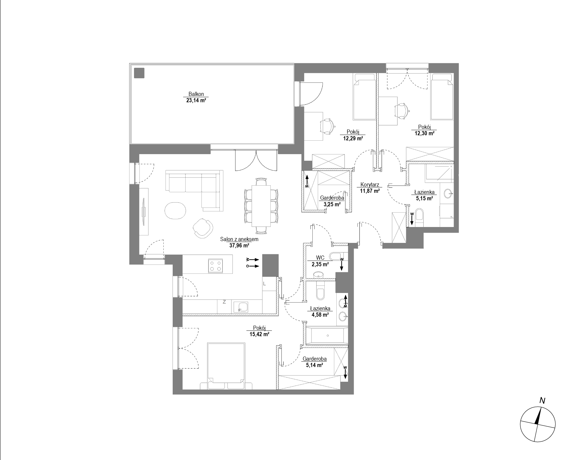 Plan 4 pok. 110m²