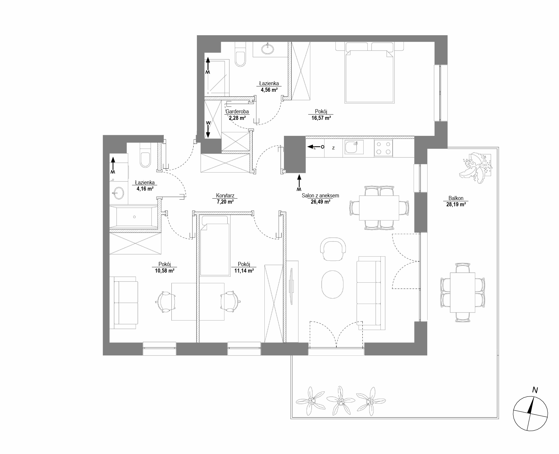 Plan 4 pok. 83m²