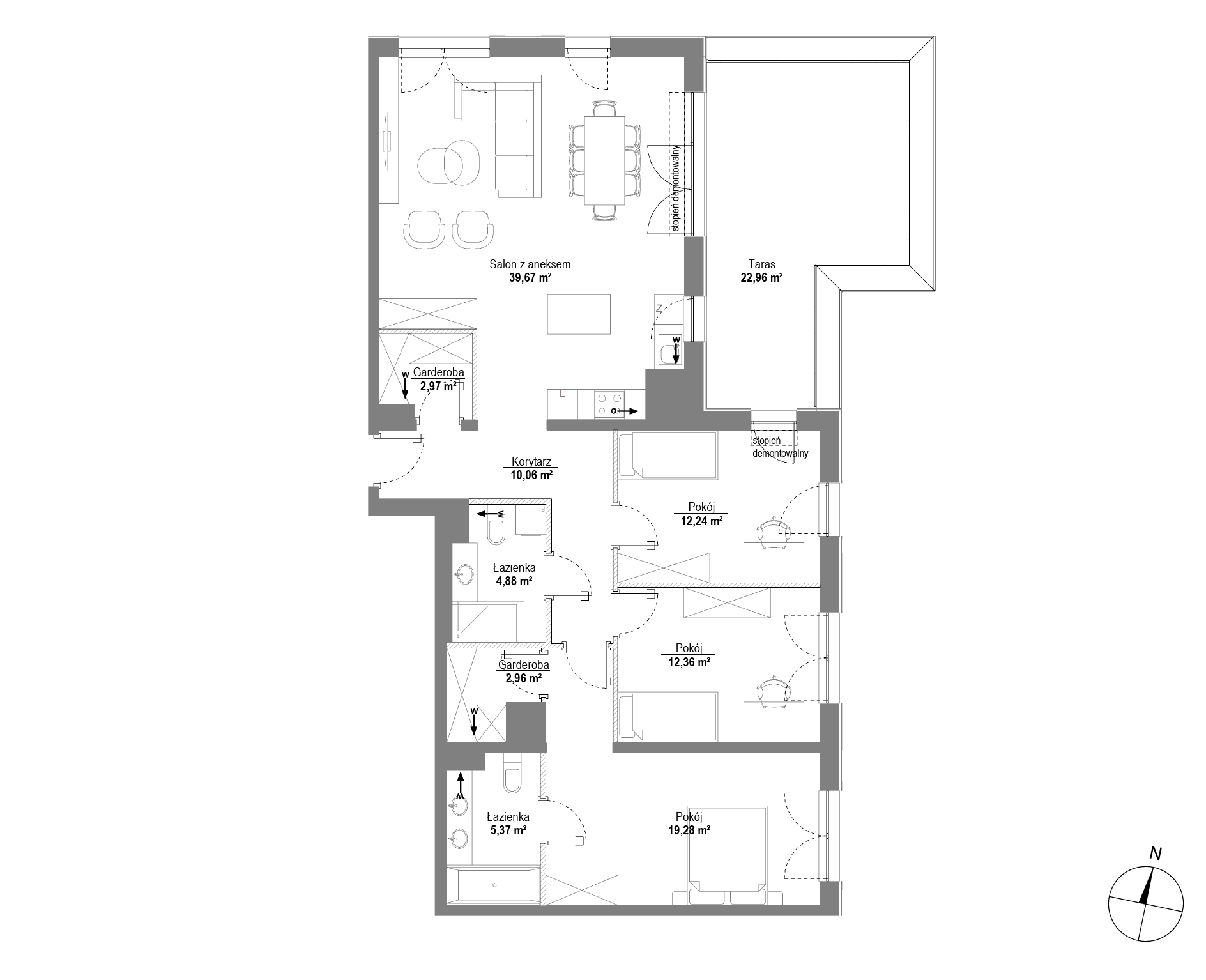 Plan 4 pok. 110m²