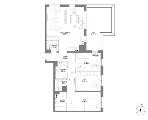Plan 4 pok. 110m²
