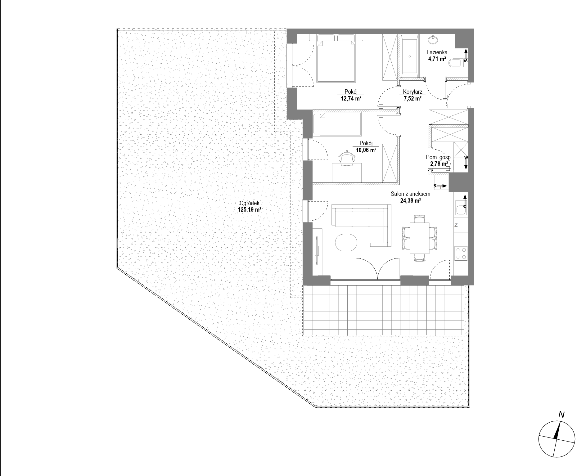 Plan 3 pok. 62m²