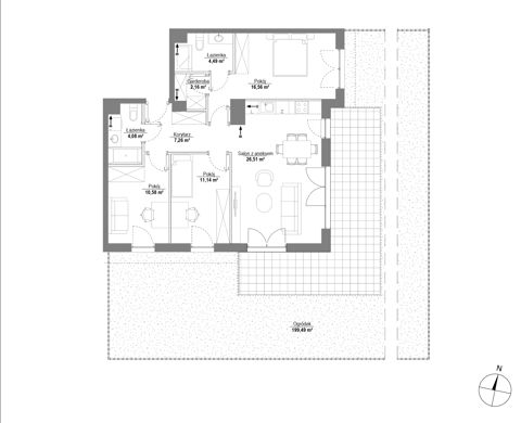 Plan 4 pok. 83m²