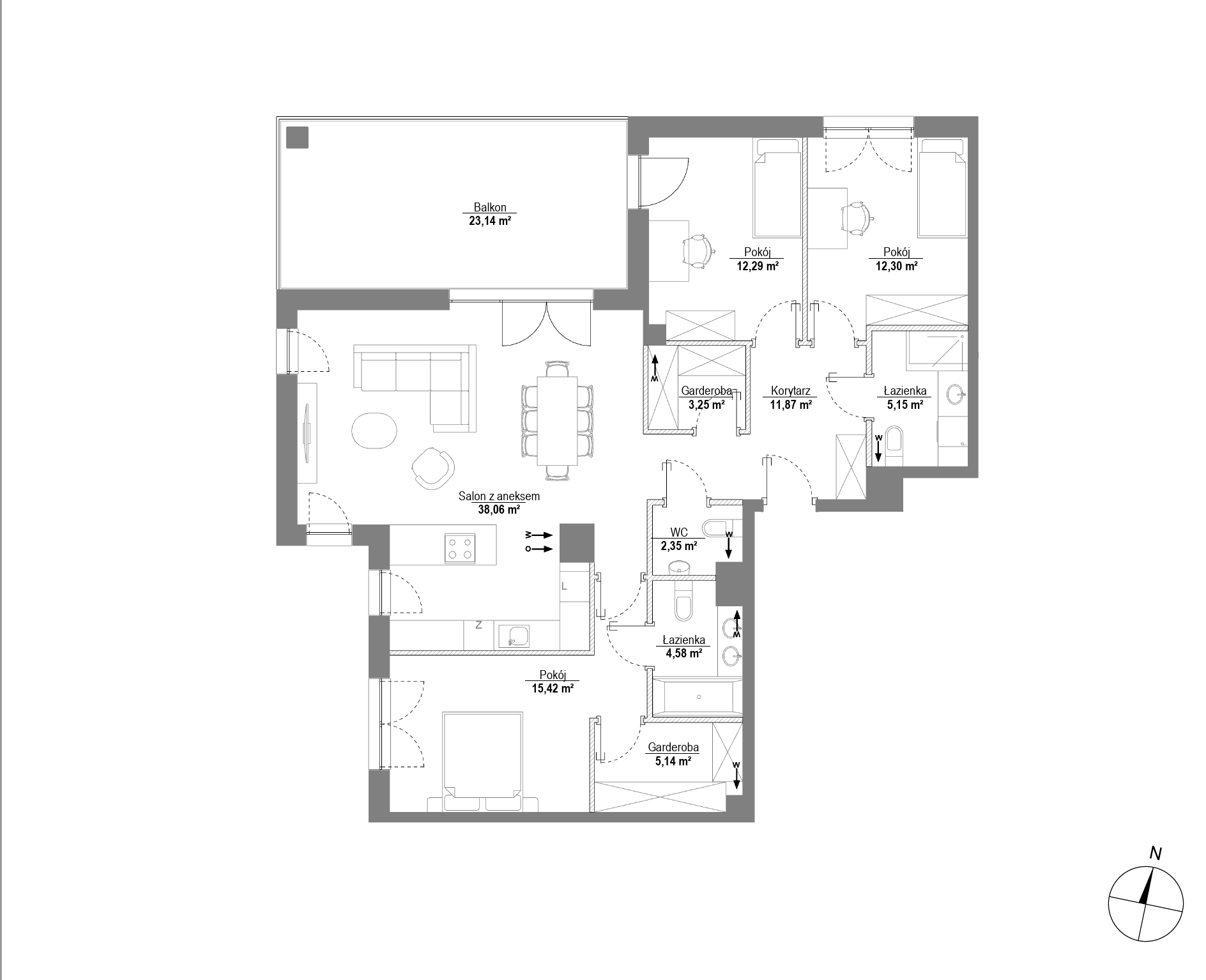 Plan 4 pok. 110m²