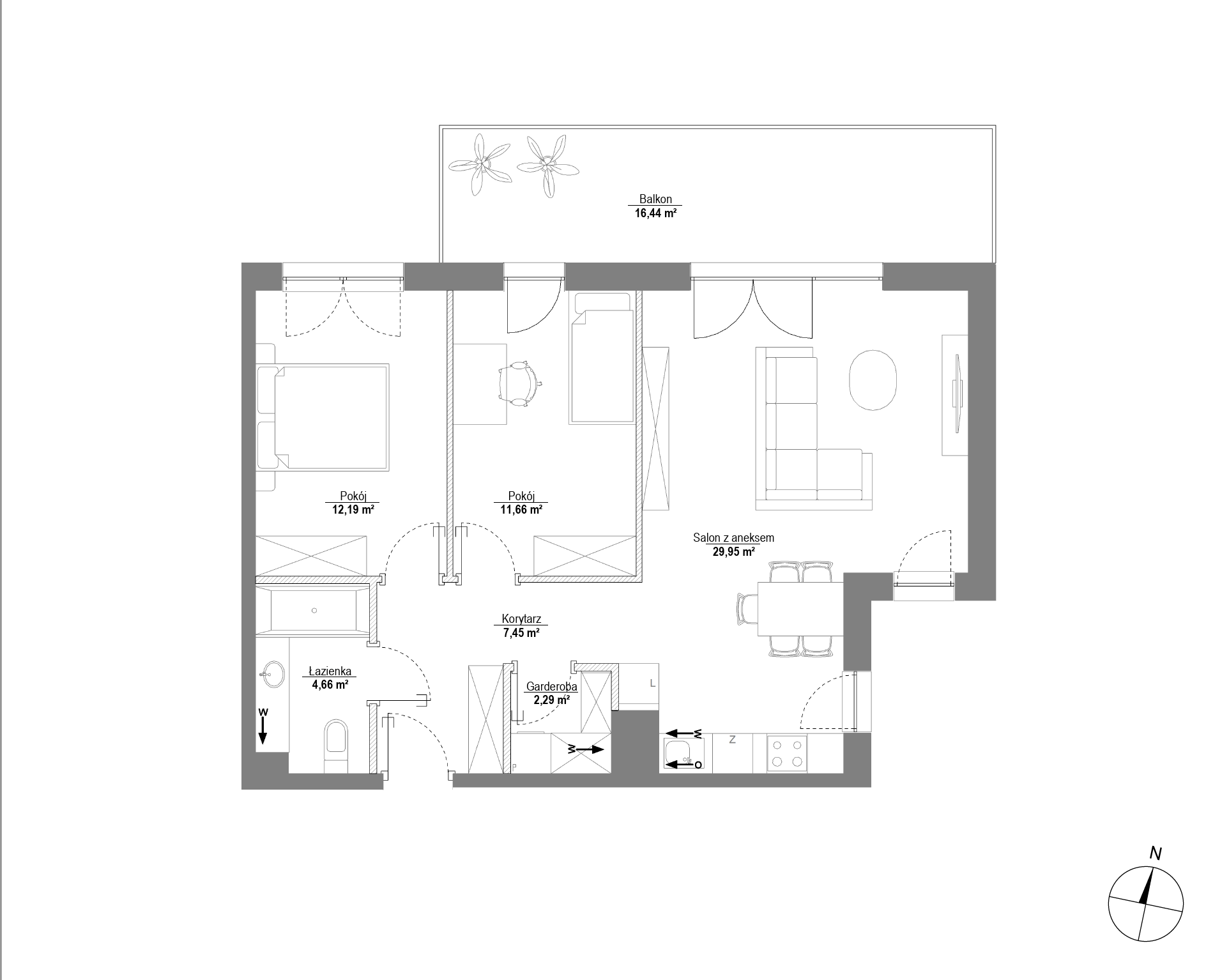 Plan 3 pok. 68m²