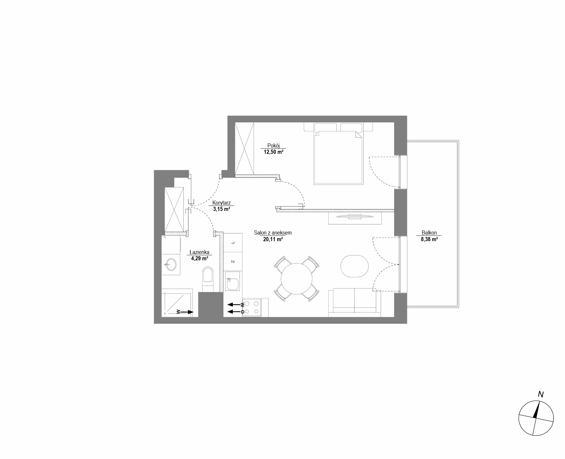 Plan 2 pok. 40m²