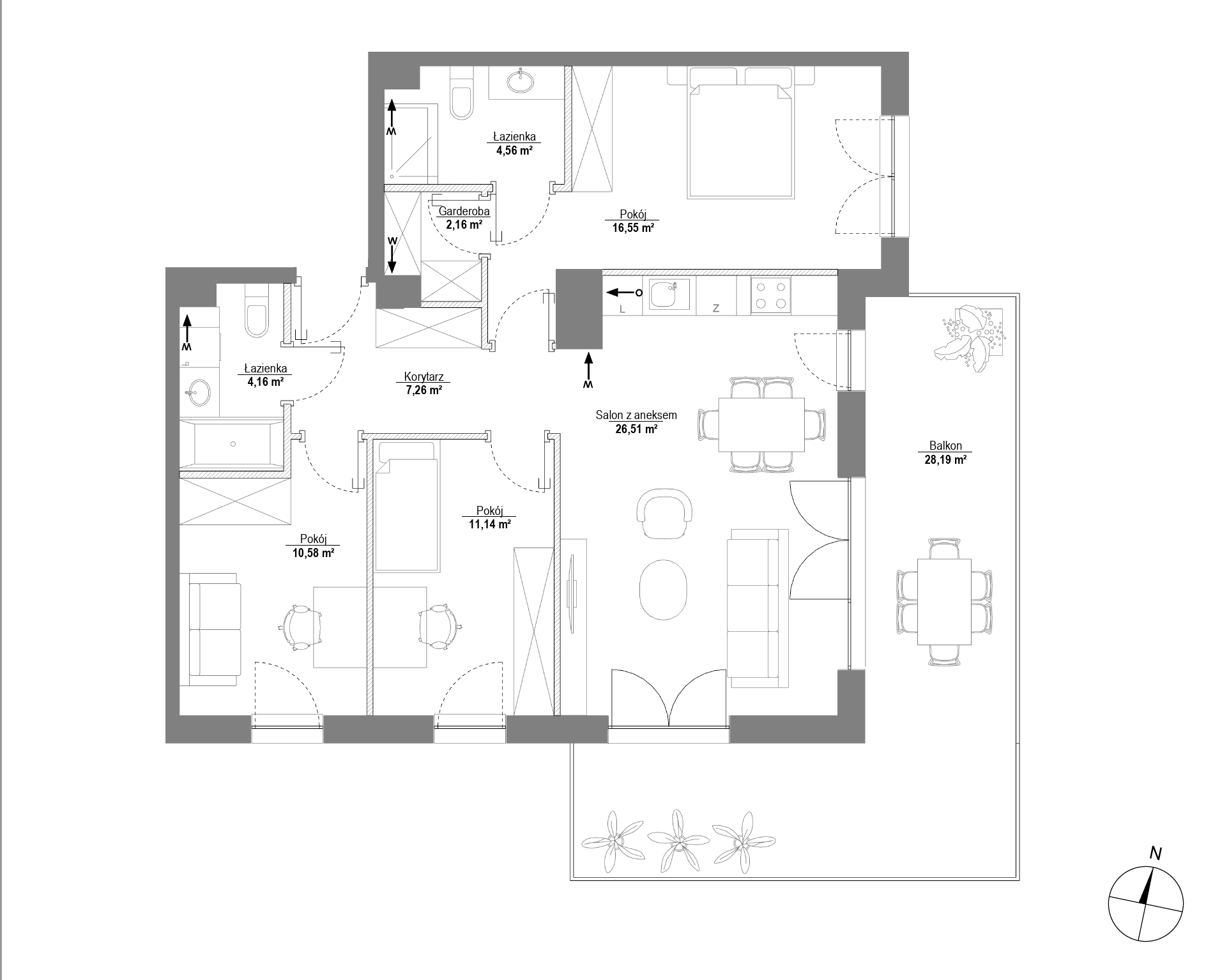 Plan 4 pok. 83m²