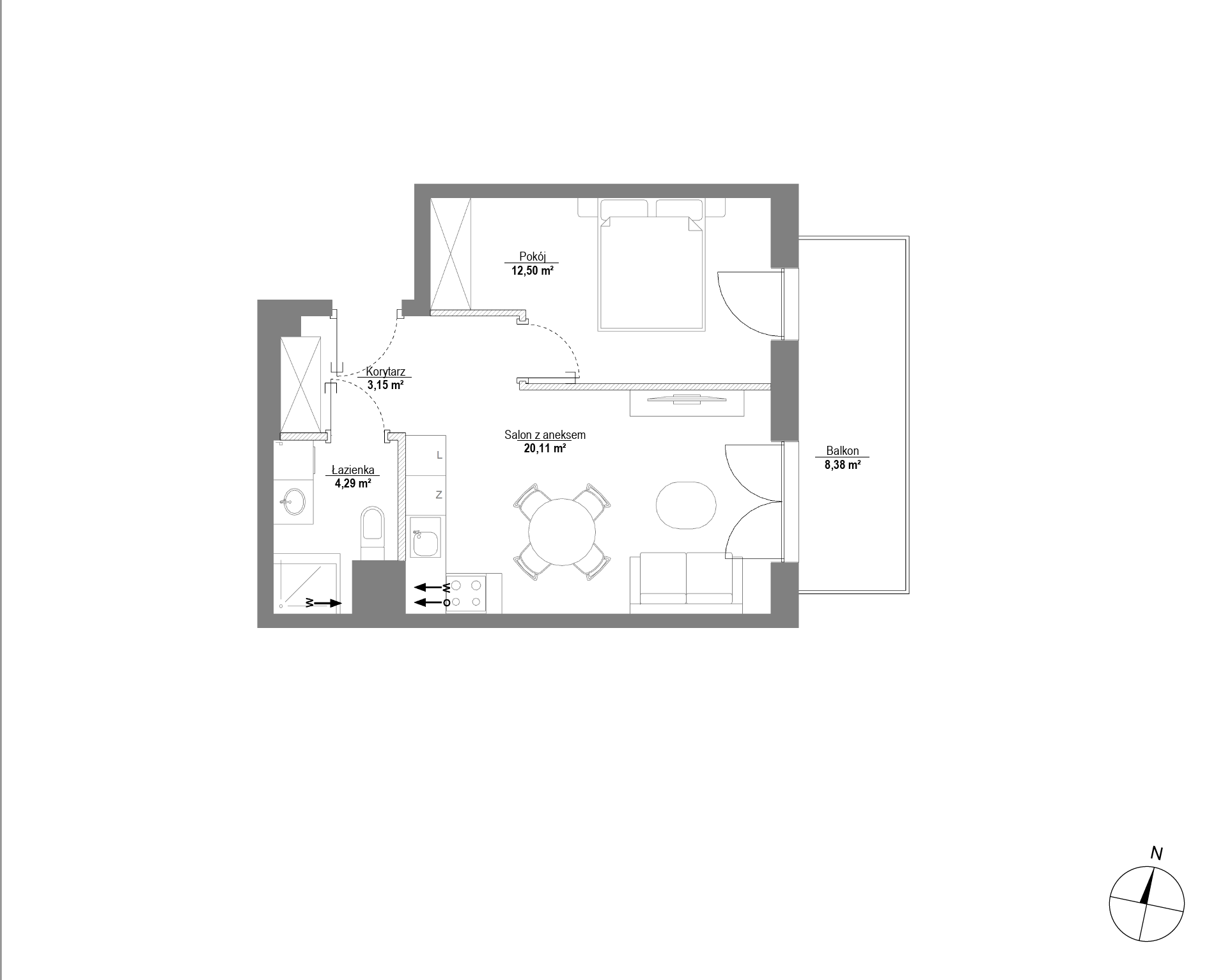 Plan 2 pok. 40m²