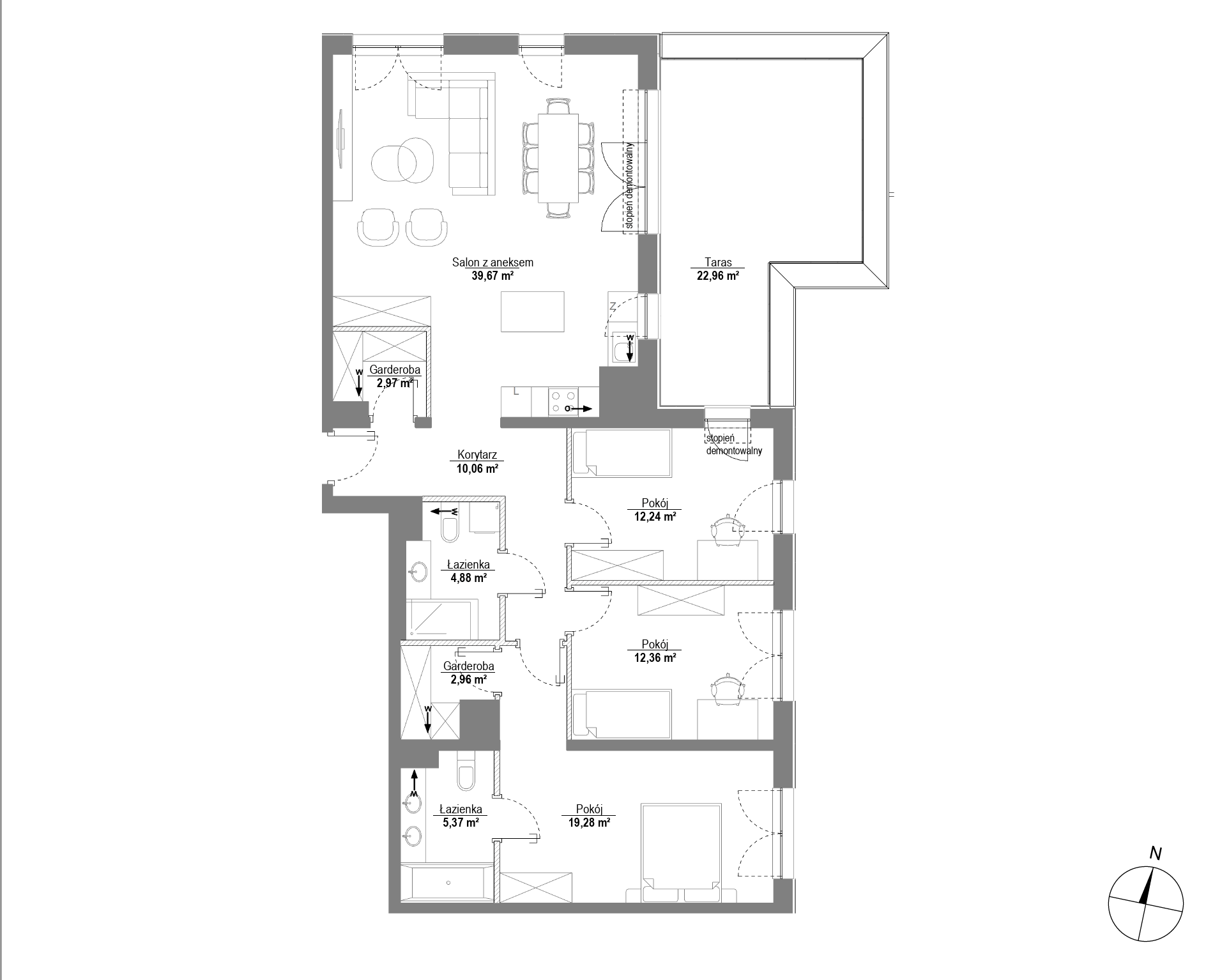 Plan 4 pok. 110m²