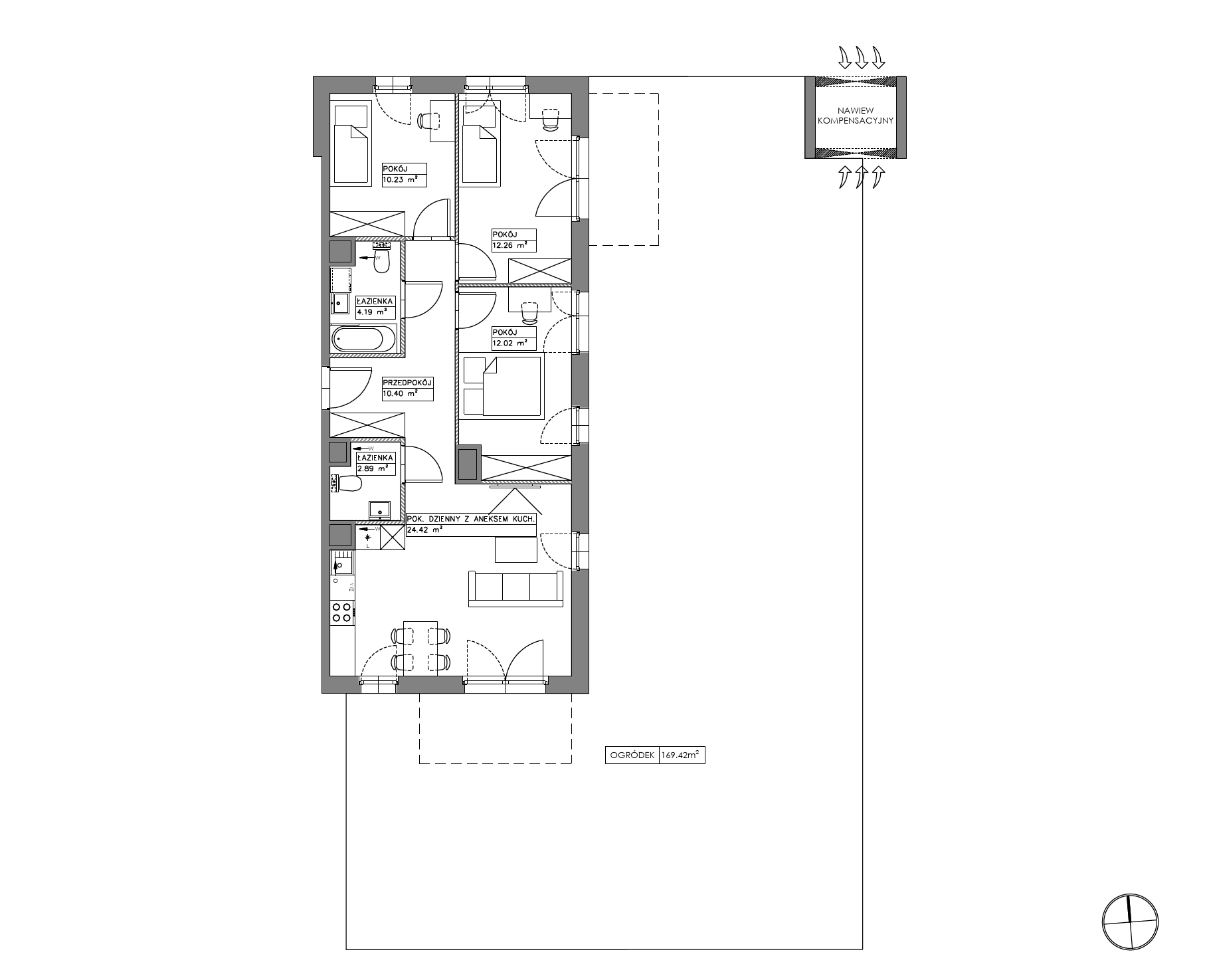 Plan 4 pok. 76m²