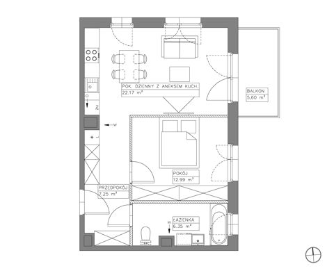 Plan 2 pok. 49m²