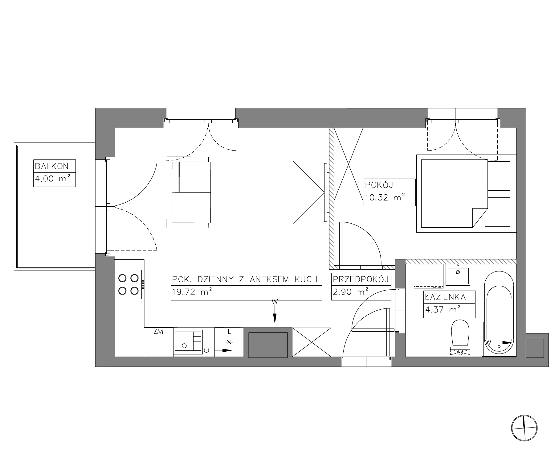Plan 2 pok. 37m²