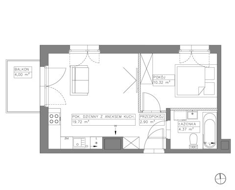 Plan 2 pok. 37m²