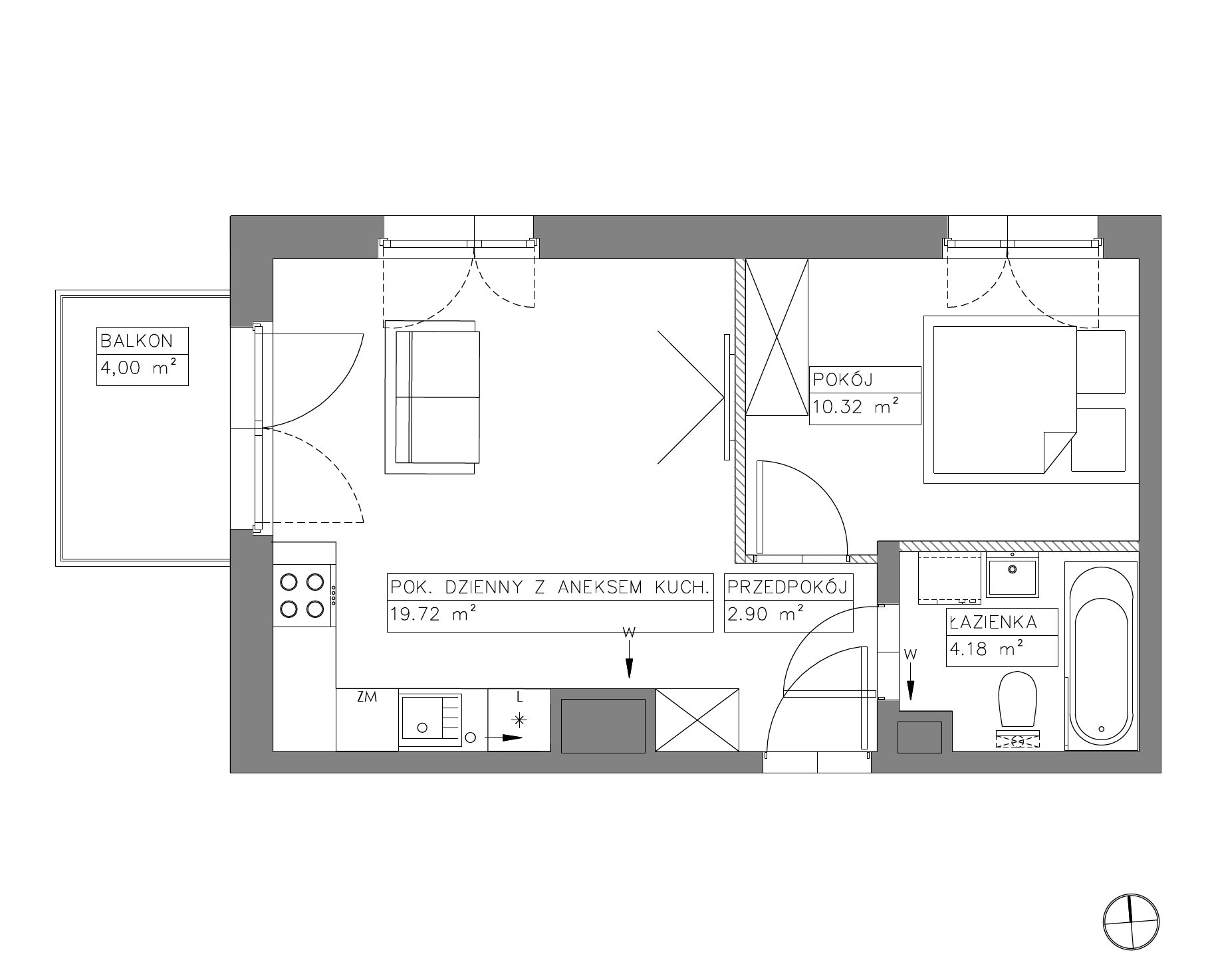 Plan 2 pok. 37m²
