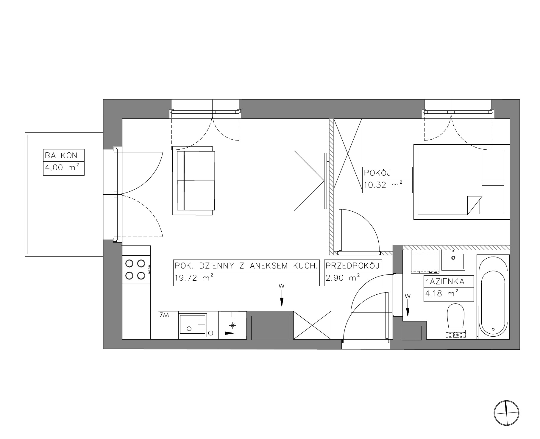 Plan 2 pok. 37m²