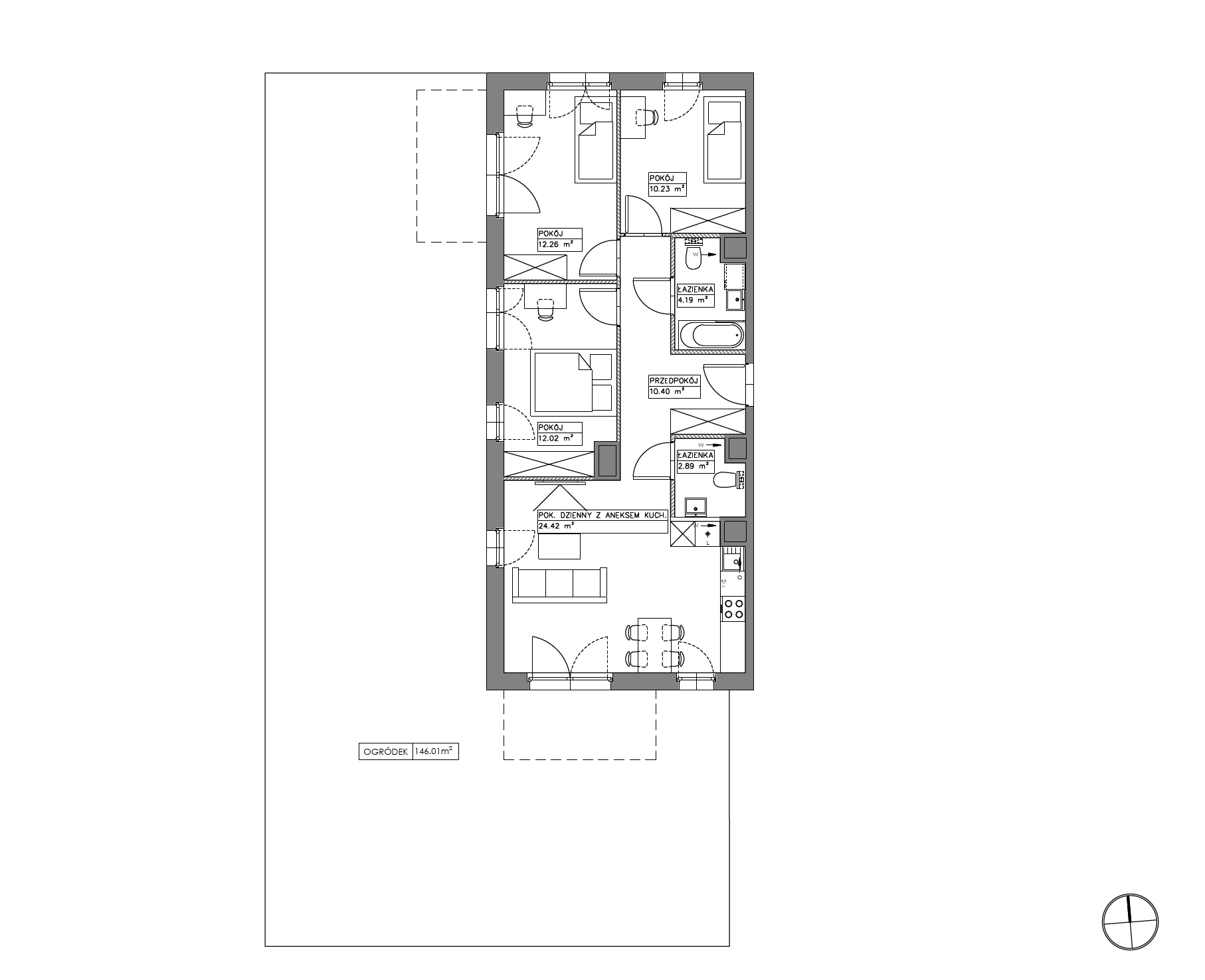Plan 4 pok. 76m²