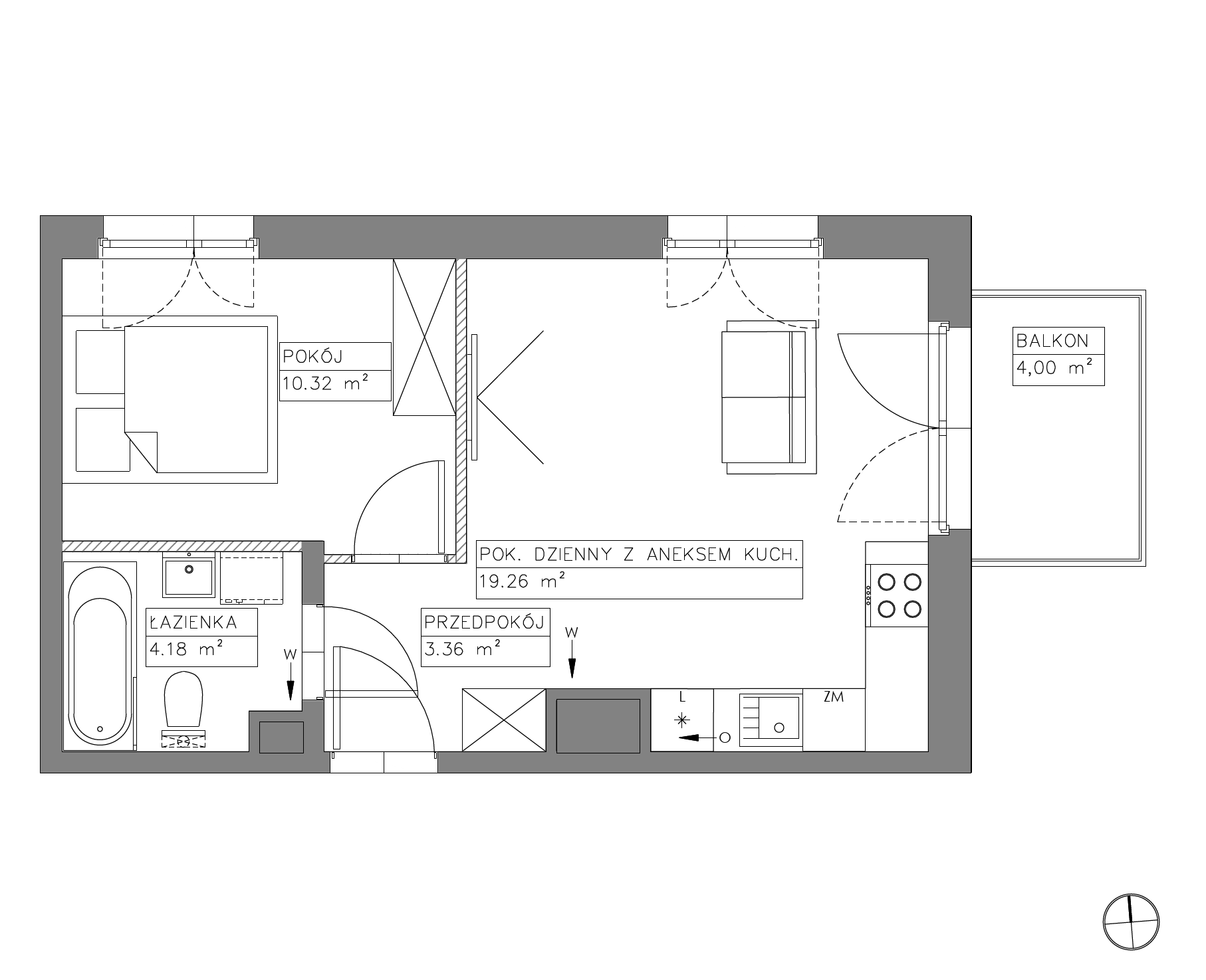 Plan 2 pok. 37m²