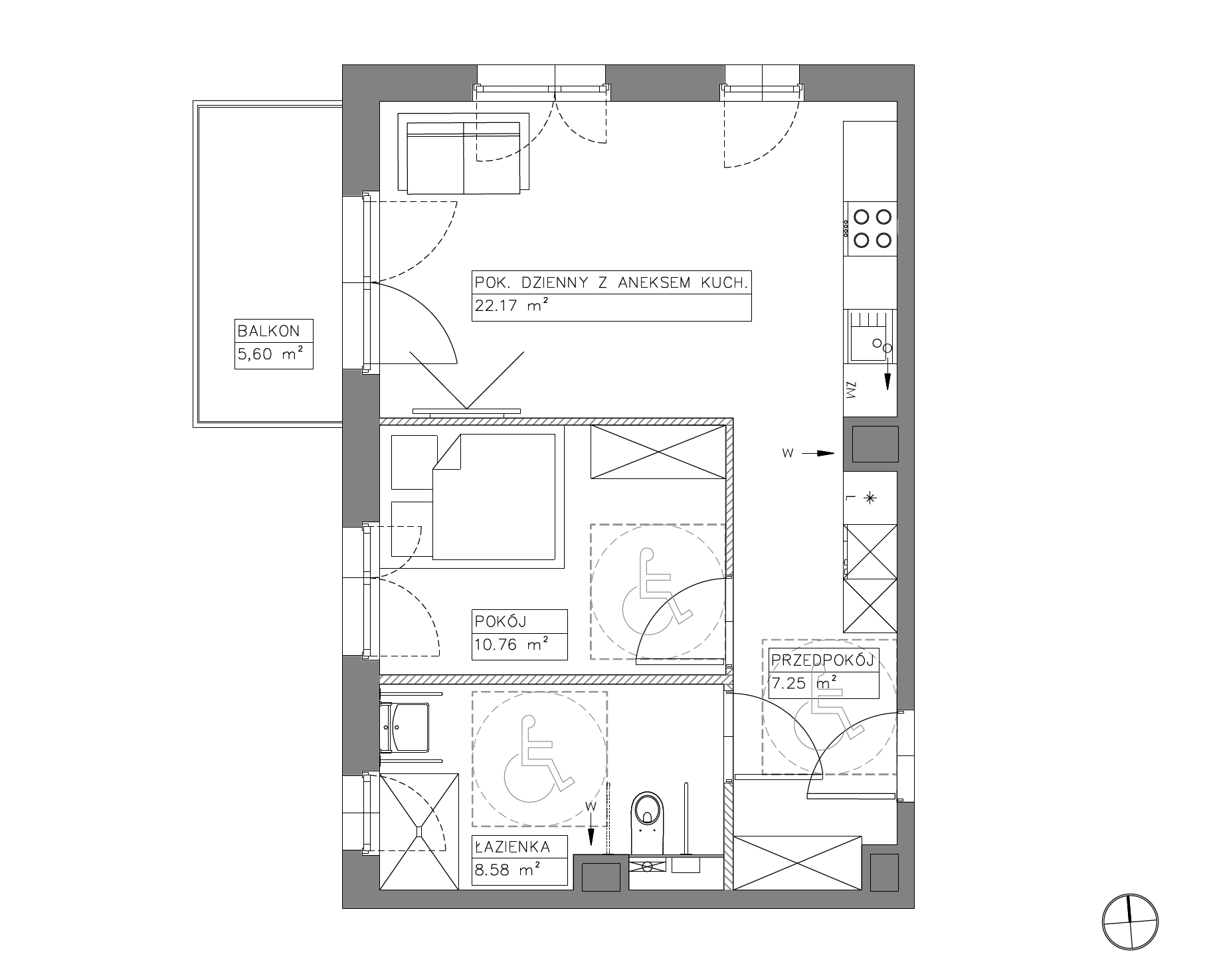Plan 2 pok. 49m²