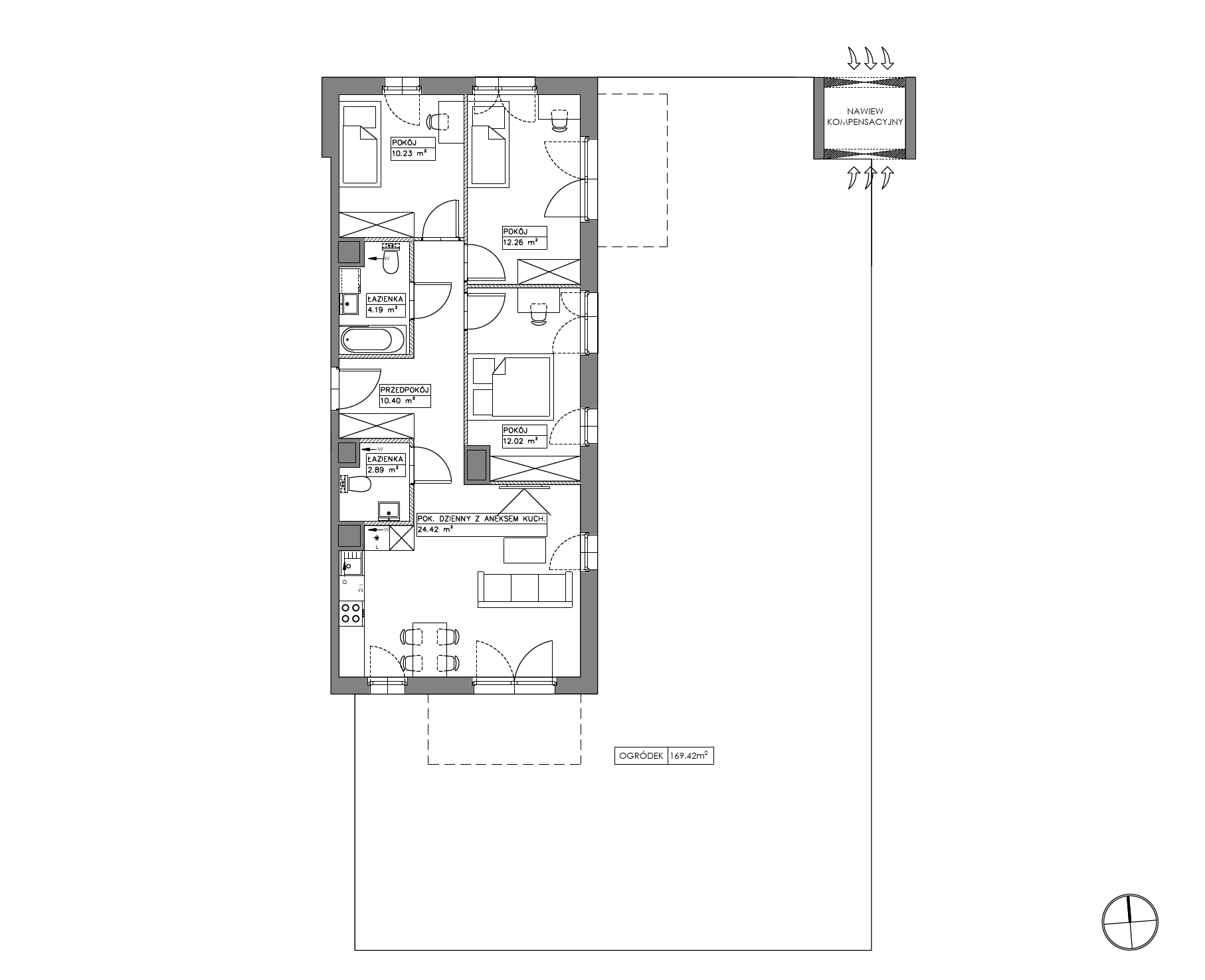 Plan 4 pok. 76m²