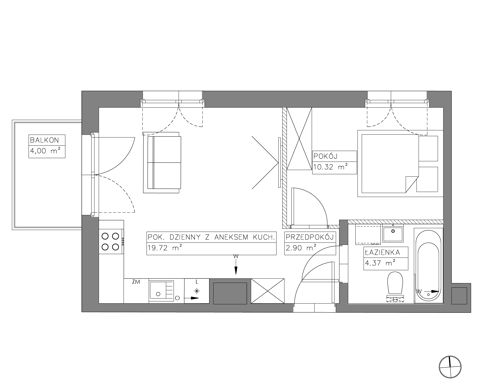 Plan 2 pok. 37m²