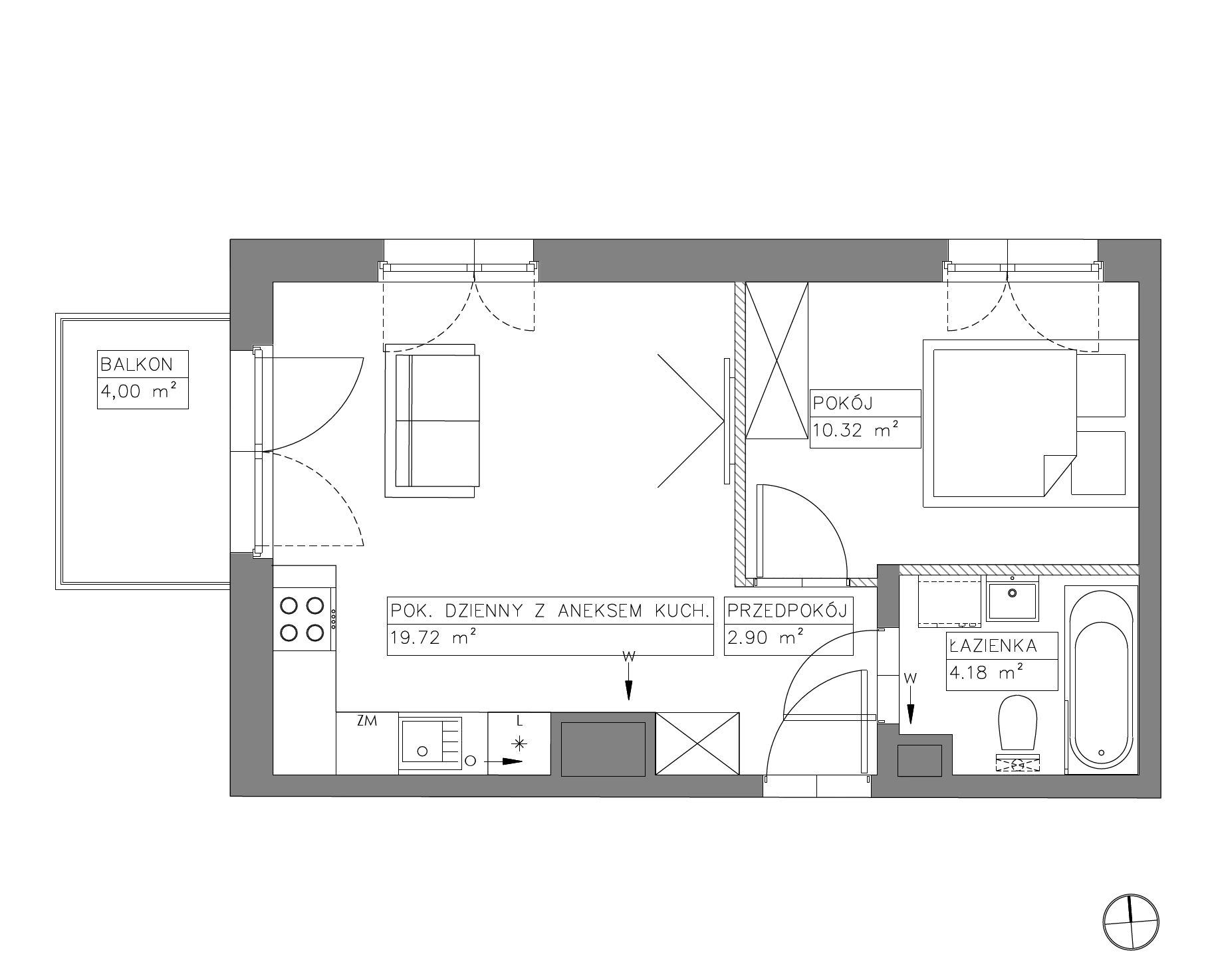 Plan 2 pok. 37m²