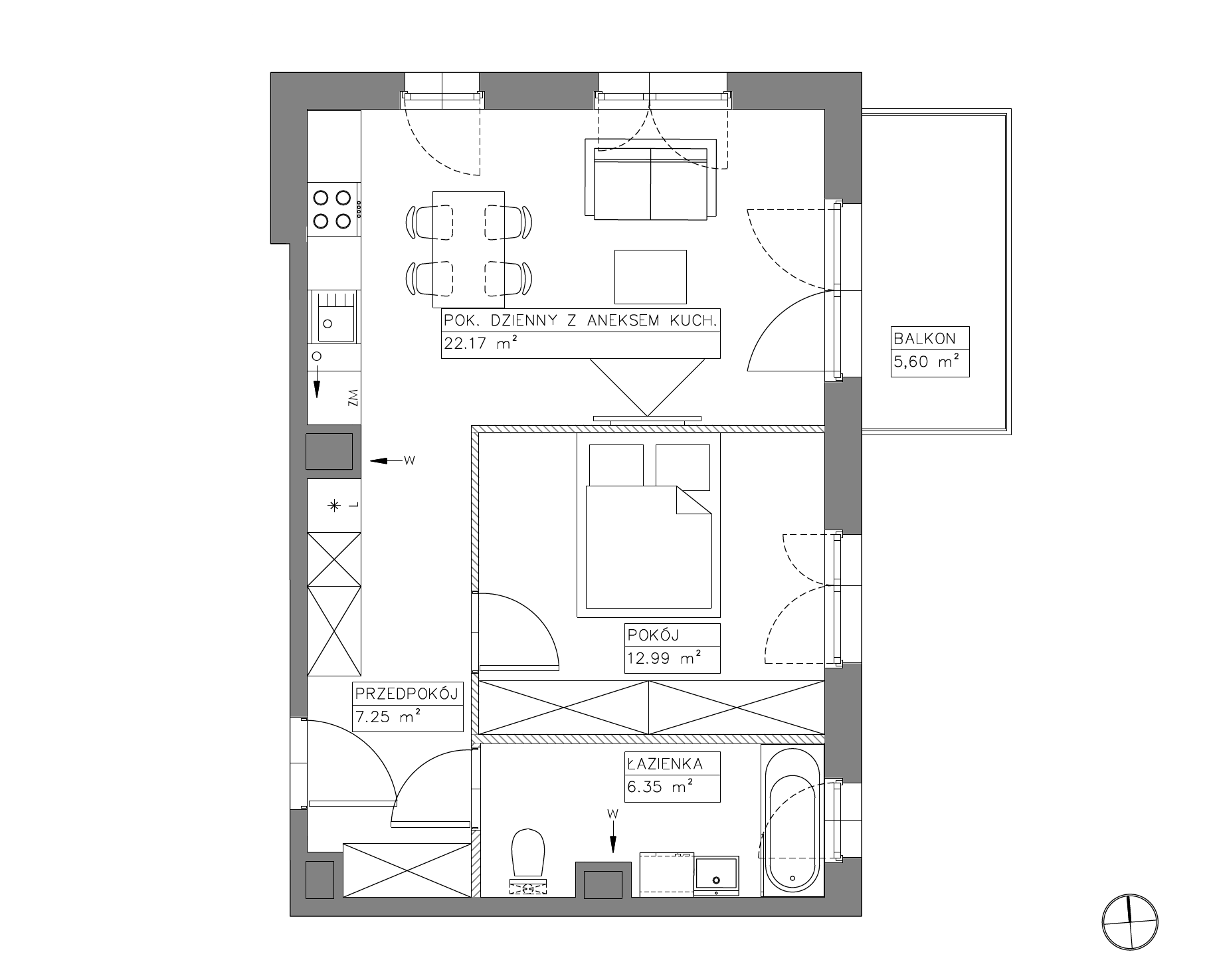 Plan 2 pok. 49m²