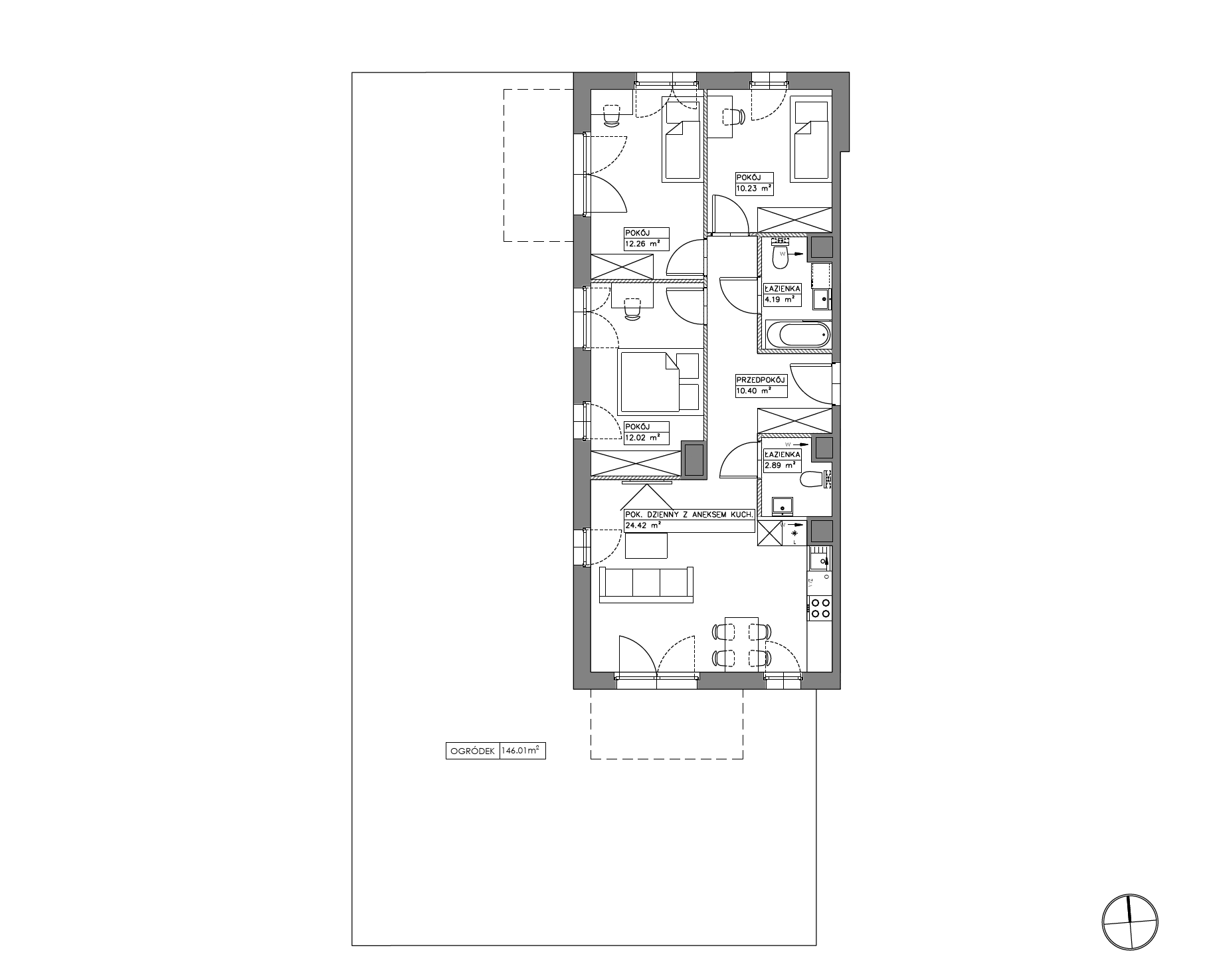 Plan 4 pok. 76m²