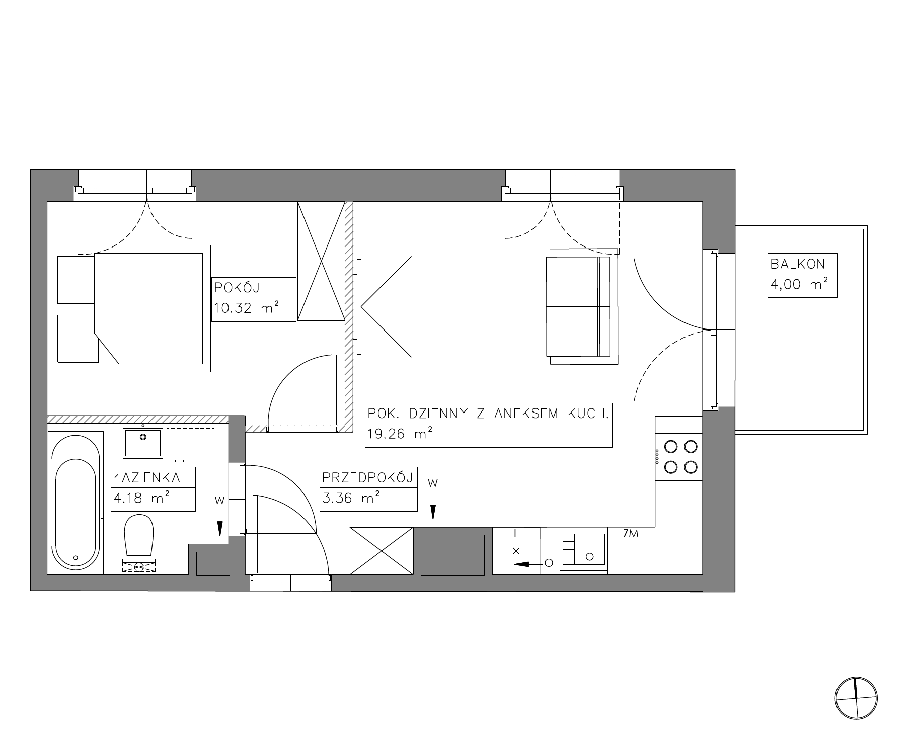 Plan 2 pok. 37m²