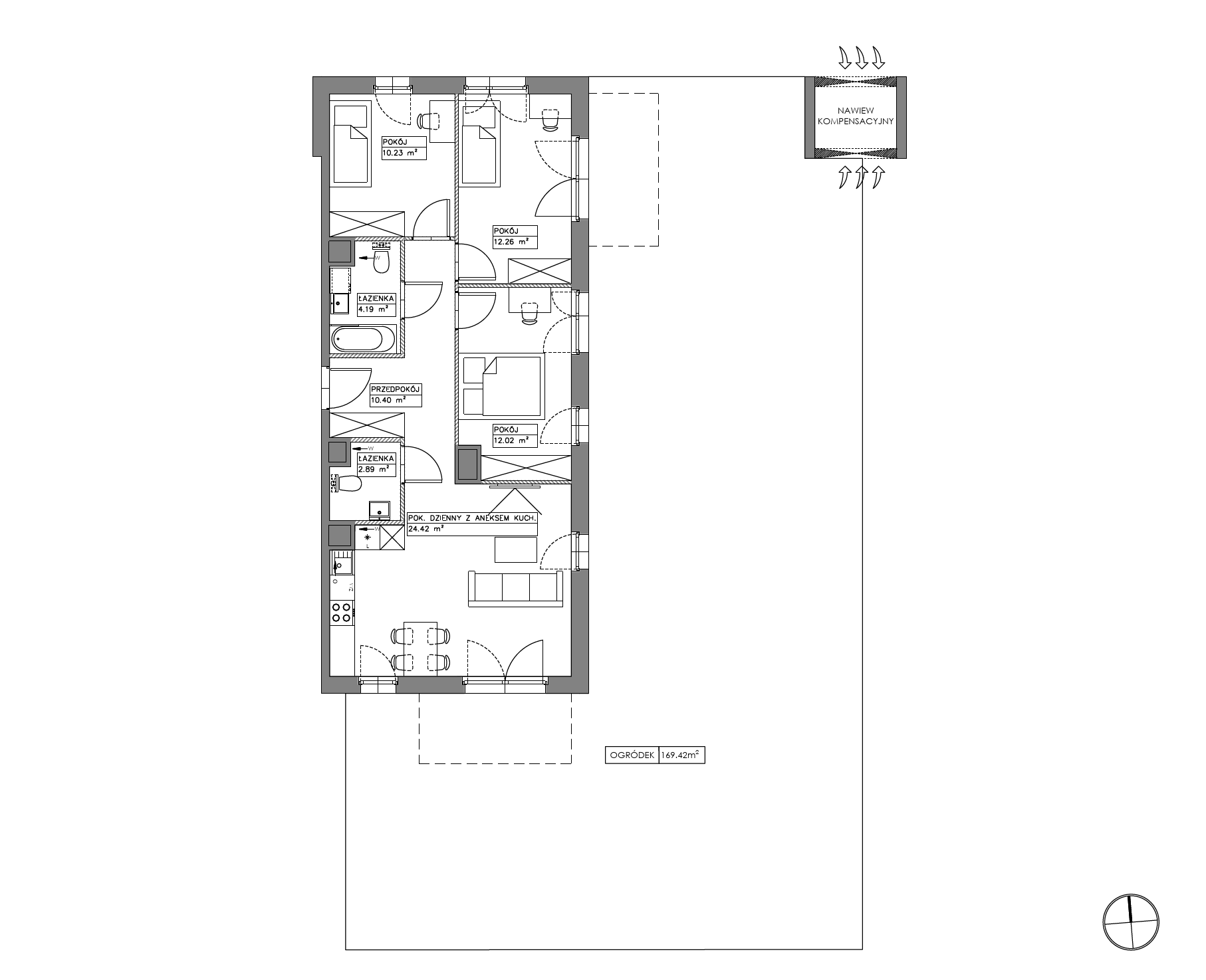 Plan 4 pok. 76m²