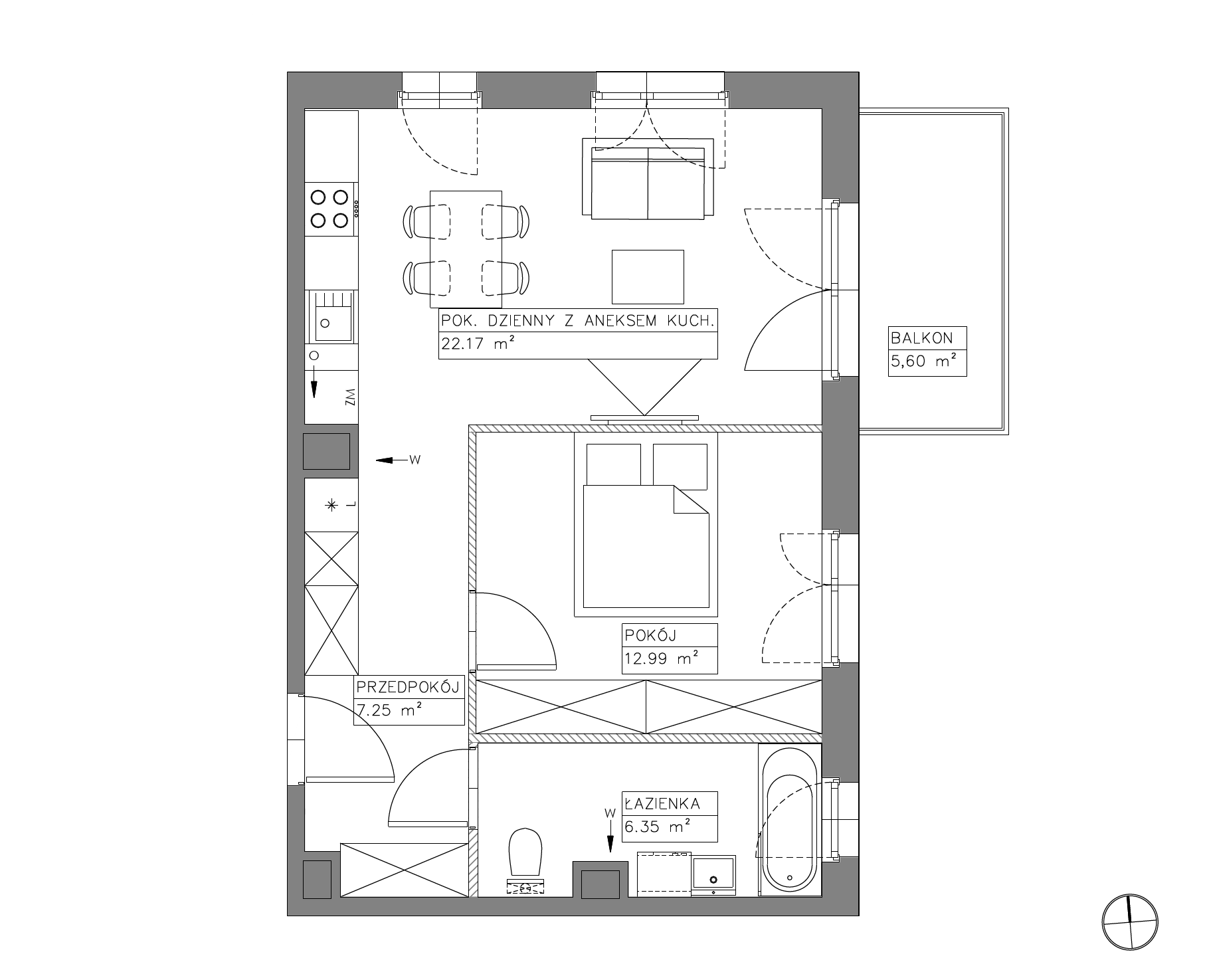 Plan 2 pok. 49m²