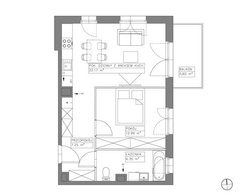 Plan 2 pok. 49m²