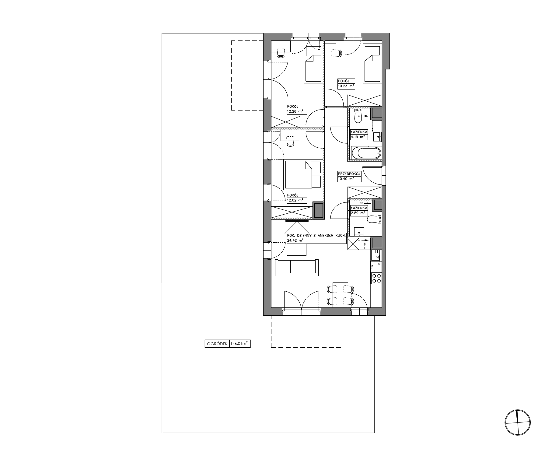 Plan 4 pok. 76m²