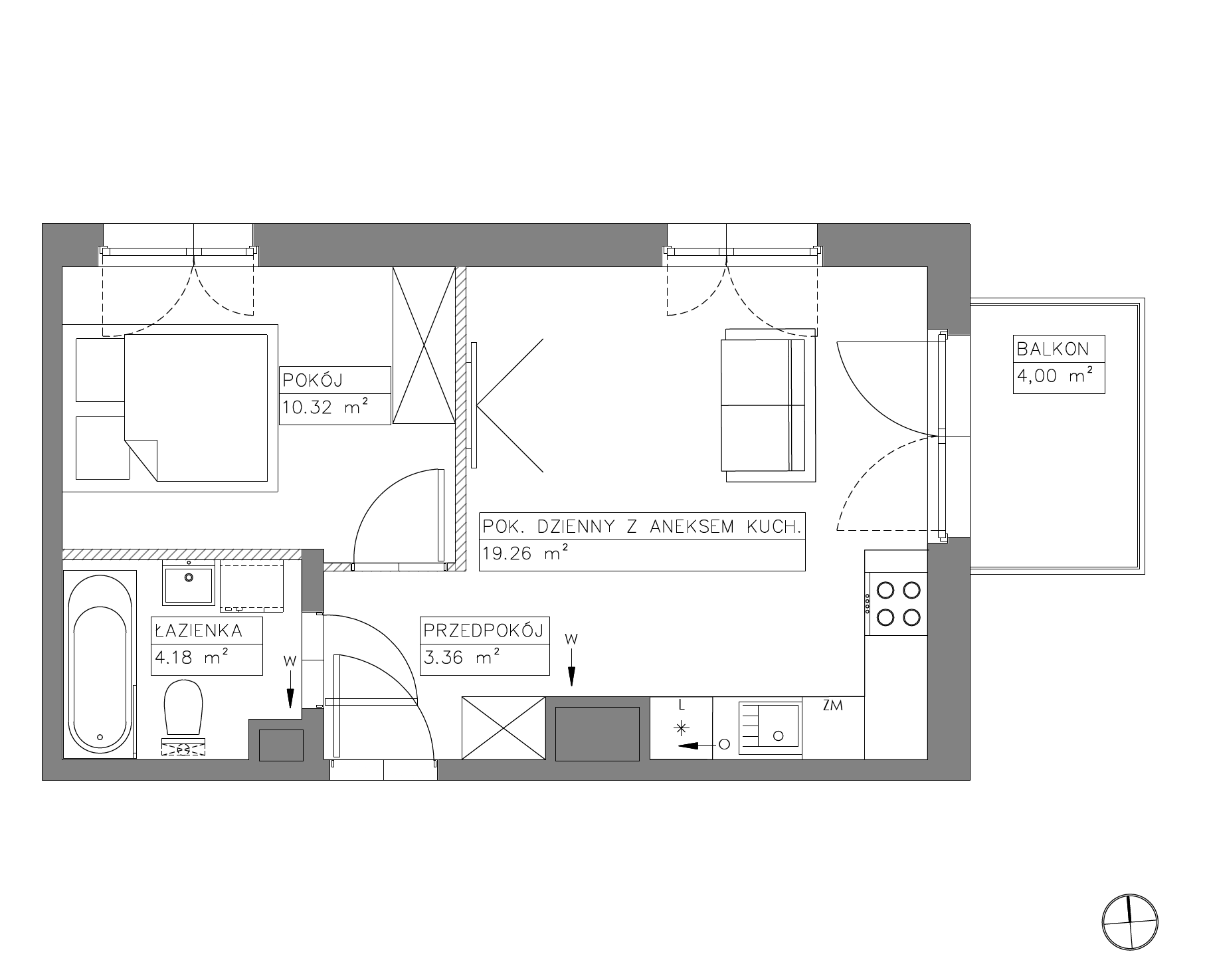 Plan 2 pok. 37m²