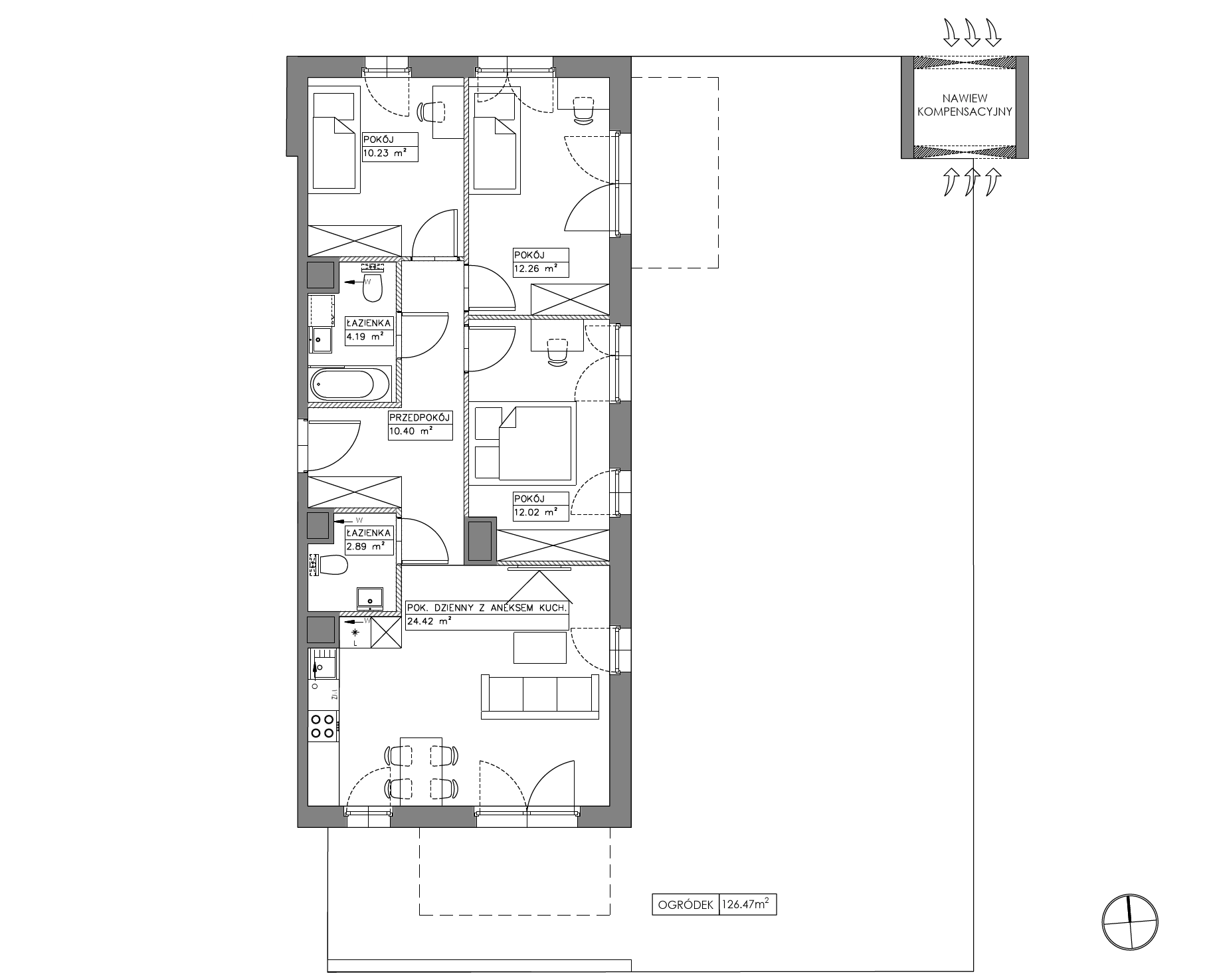 Plan 4 pok. 76m²