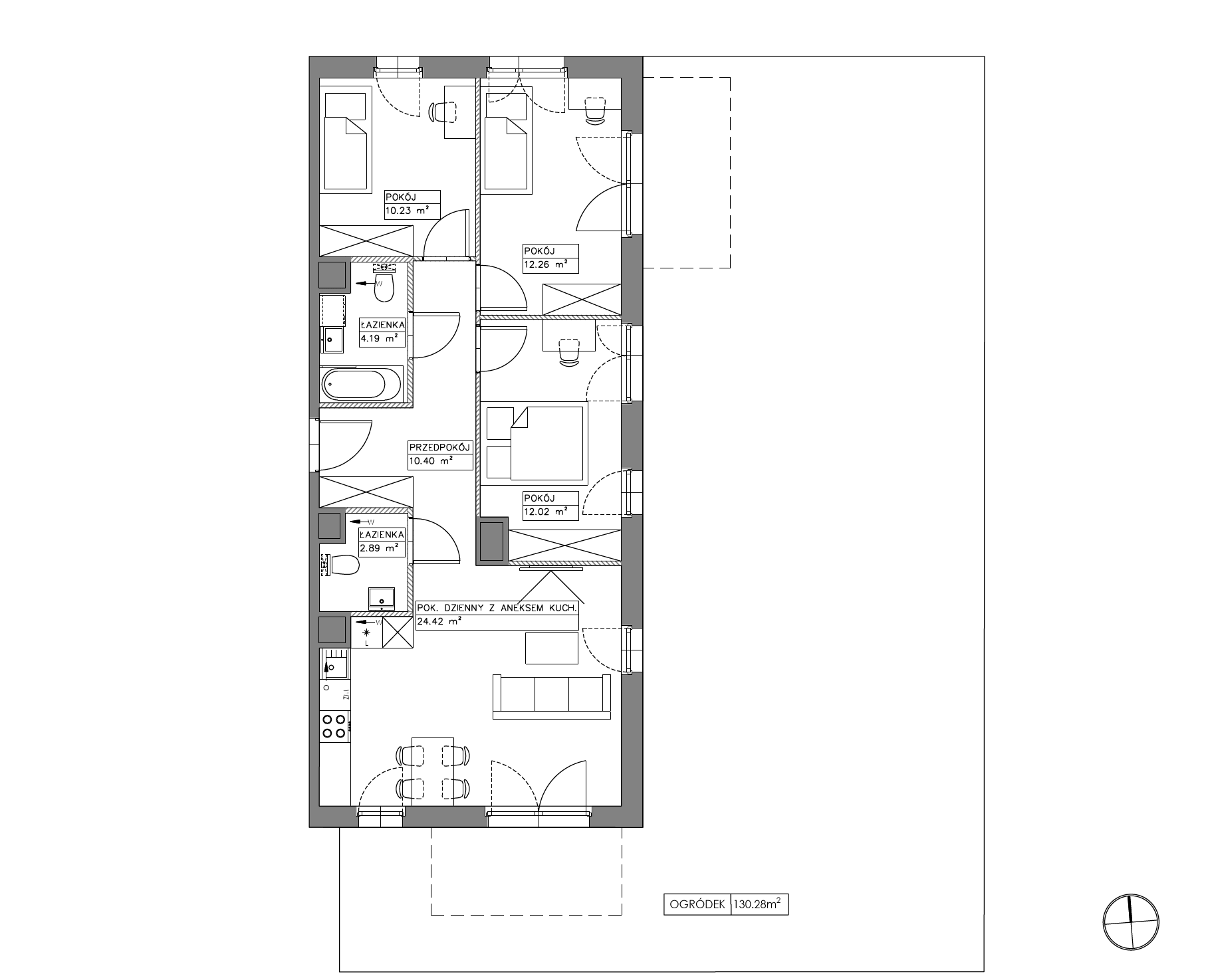 Plan 4 pok. 76m²