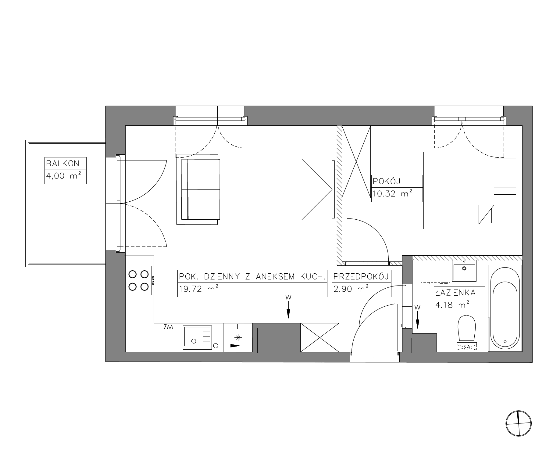 Plan 2 pok. 37m²