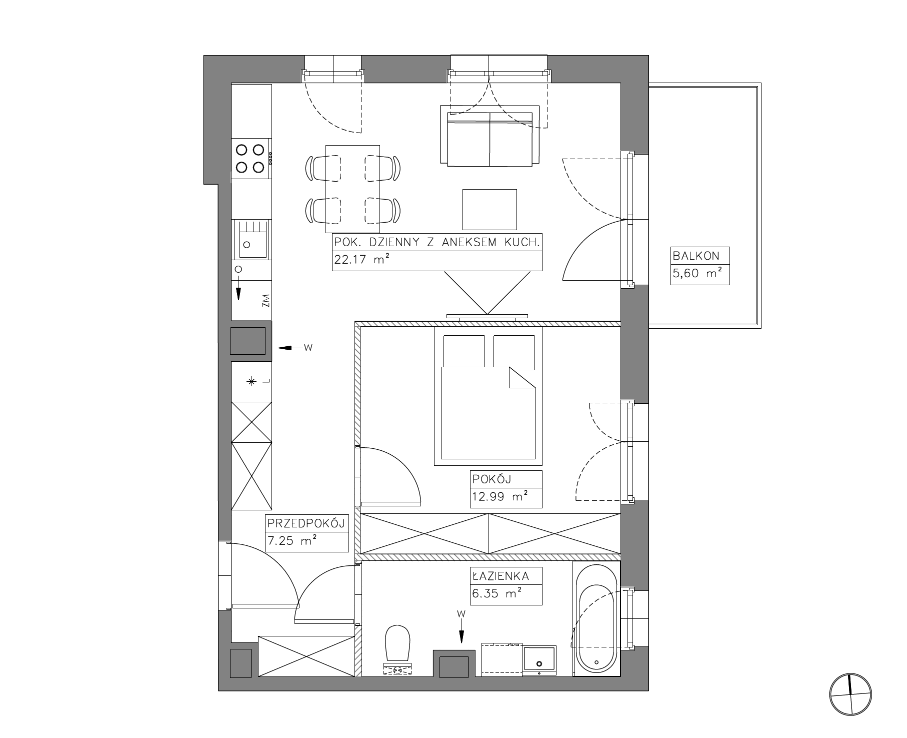 Plan 2 pok. 49m²