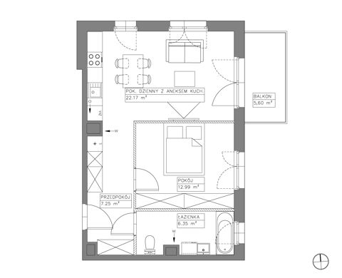 Plan 2 pok. 49m²