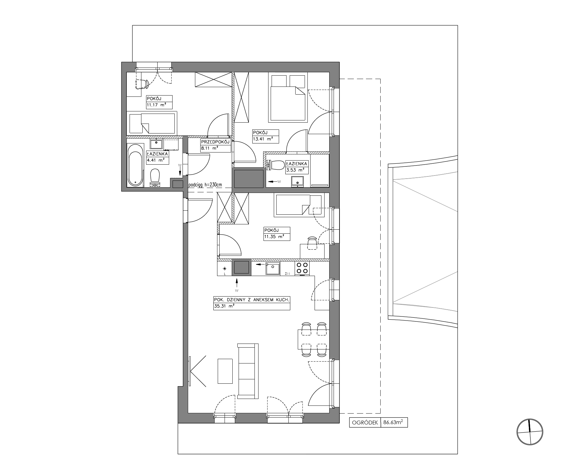 Plan 4 pok. 87m²