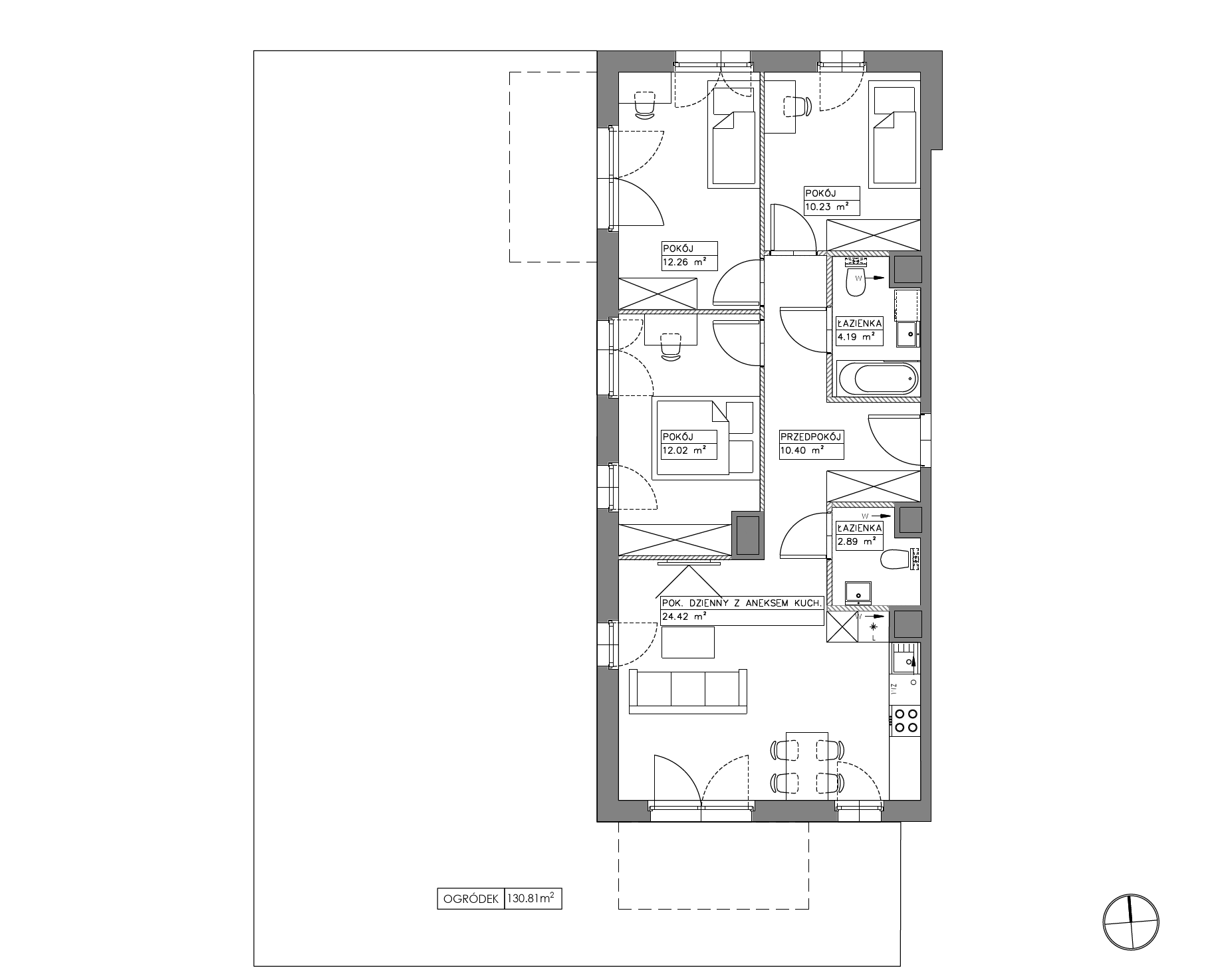 Plan 4 pok. 76m²