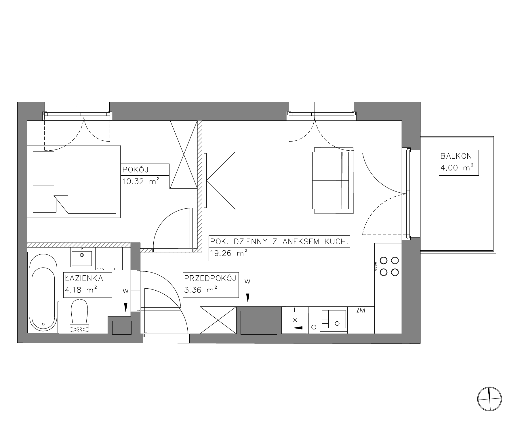 Plan 2 pok. 37m²